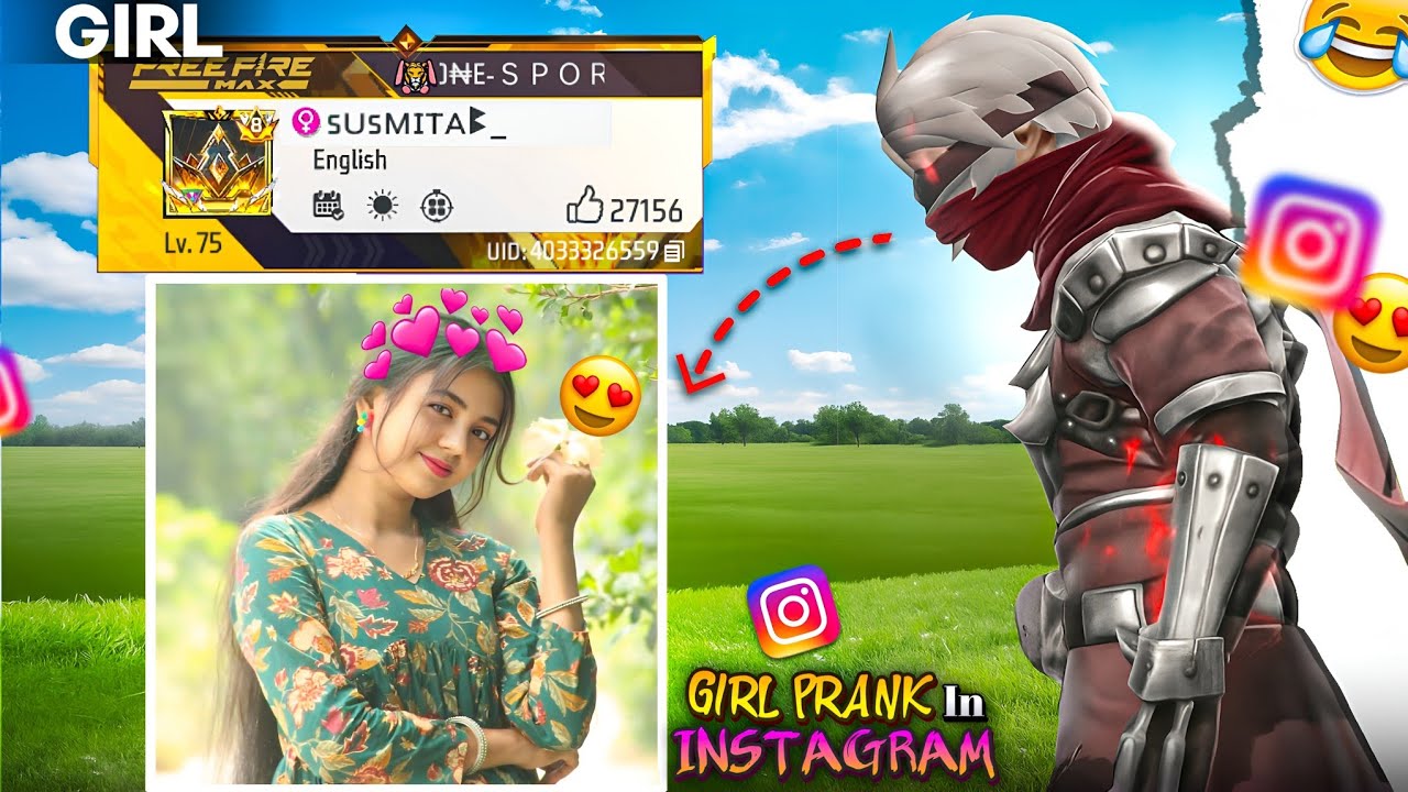 GIRL 🧕🏼 PRANK 🤣 WITH RANDOM PLAYERS IN INSTAGRAM 😂 TRANSFORMING ID INTO GIRL ID 🪪 ||