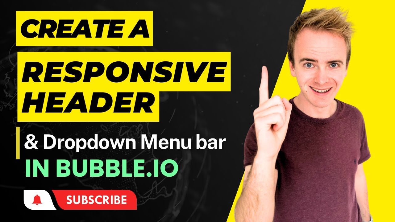 How to create a responsive header and dropdown menu bar | Bubble.io Tutorials | Planetnocode.com