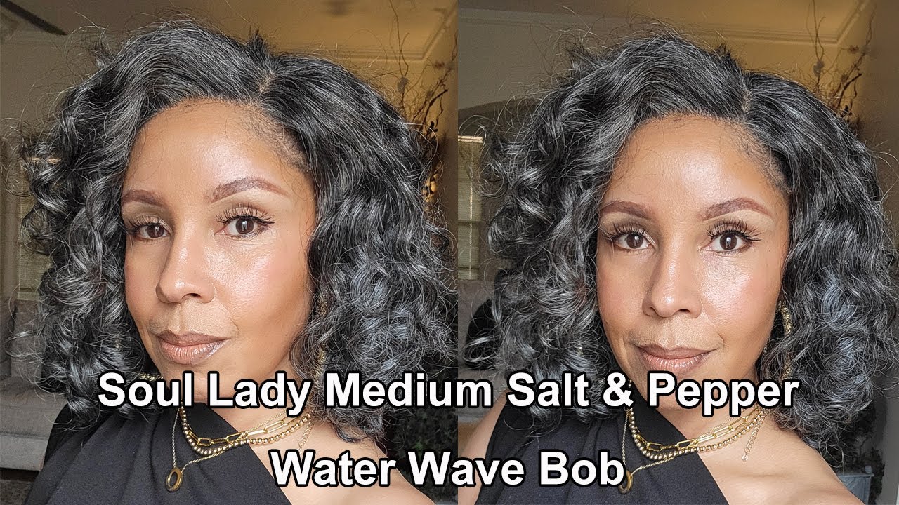 Medium Salt And Pepper Water Wave Wigs | Soul Lady Wigs x MsPJ's Place