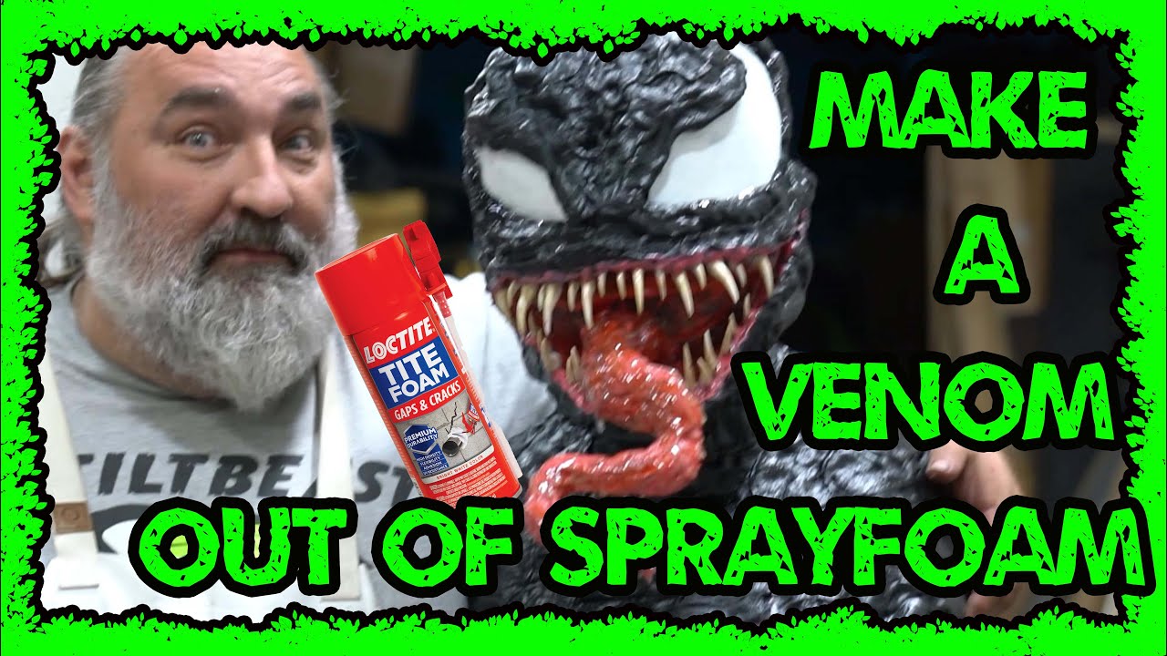 Сделайте бюст из пены Locktite от Venom на Хэллоуин в стиле комиксов Marvel