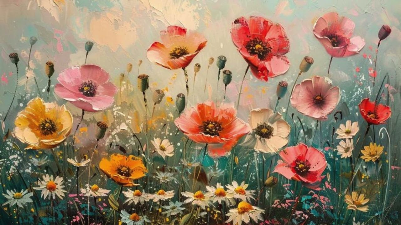 Vintage Wildflower Floral Free Tv Art Wallpaper Screensaver Home Decor Samsung Oil Painting Digital
