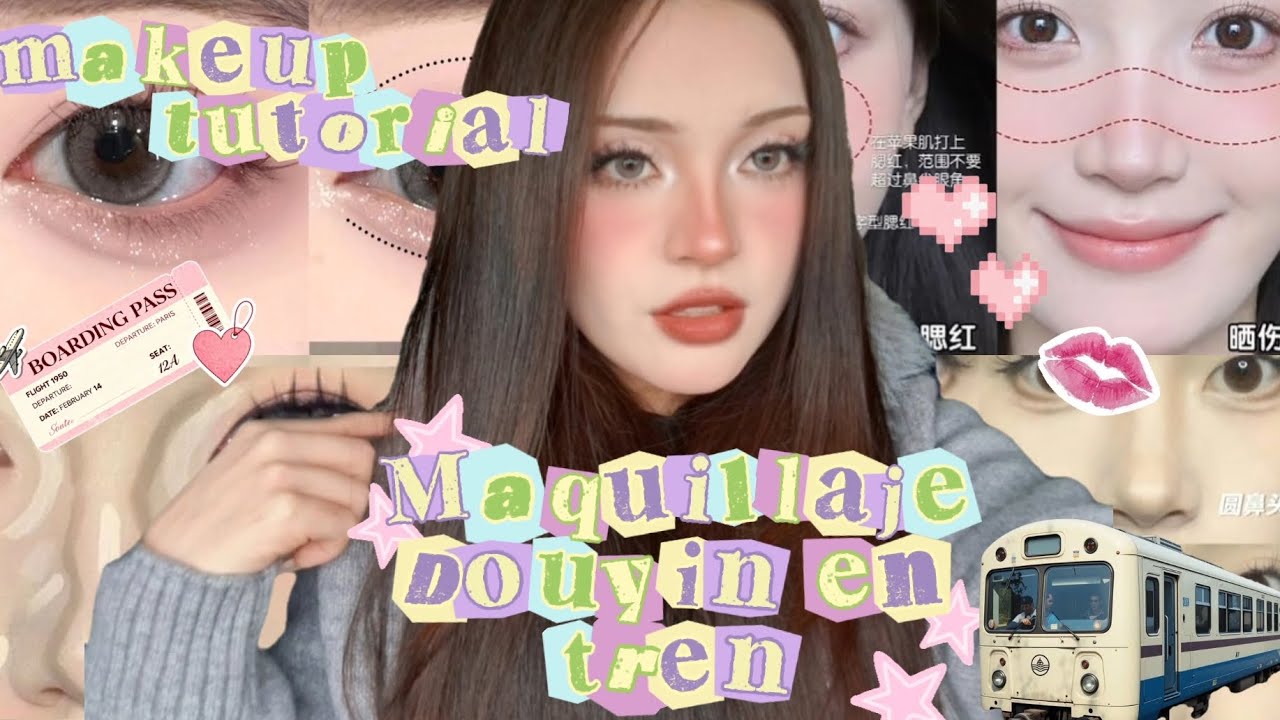 ¡ME MAQUILLO EN UN TREN! 🚋🩷 - MAKEUP TUTORIAL 