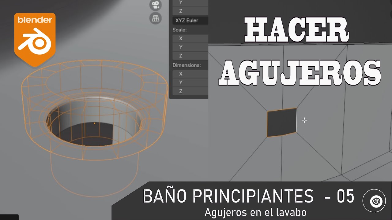 B05 - Agujeros en Blender 4 - Lavabo