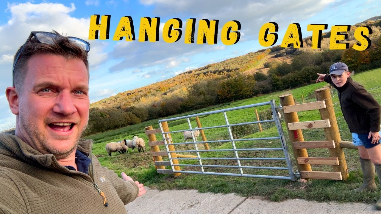 Hanging Farm Gates and Railing off - Tractor & Post Driver!