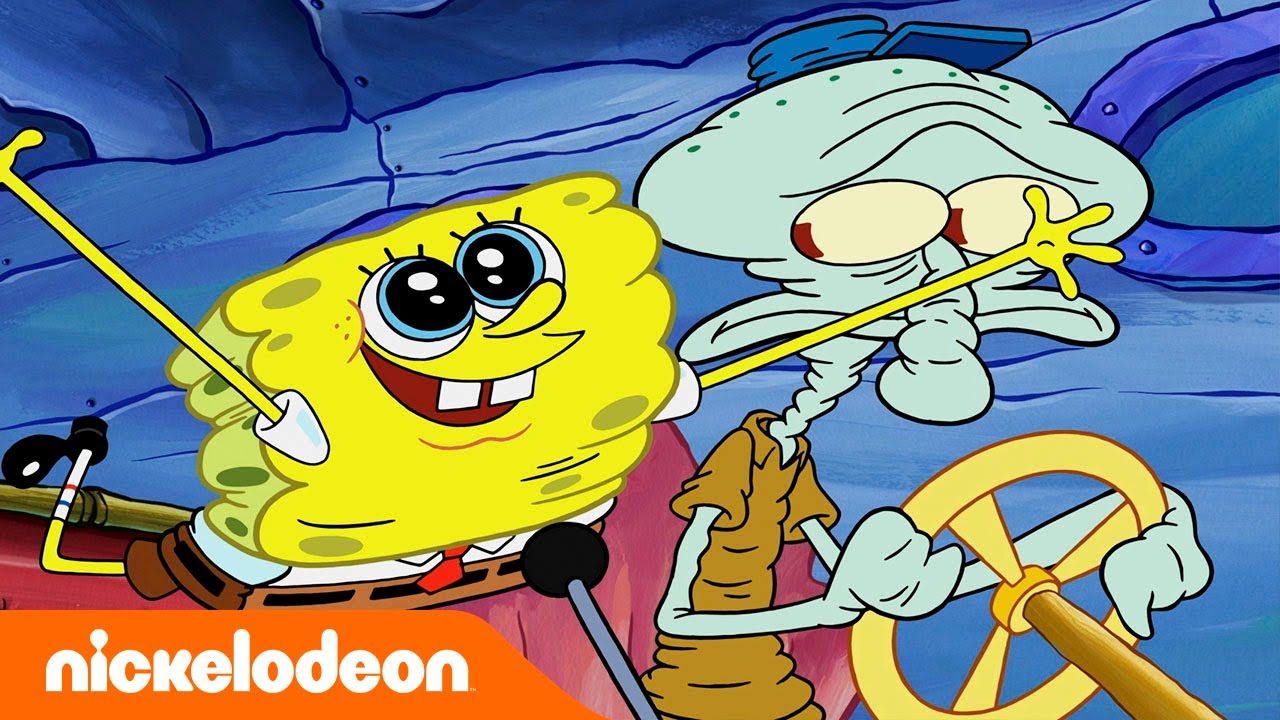 SpongeBob Squarepants | Sopir Bus Squidward! | Nickelodeon Bahasa