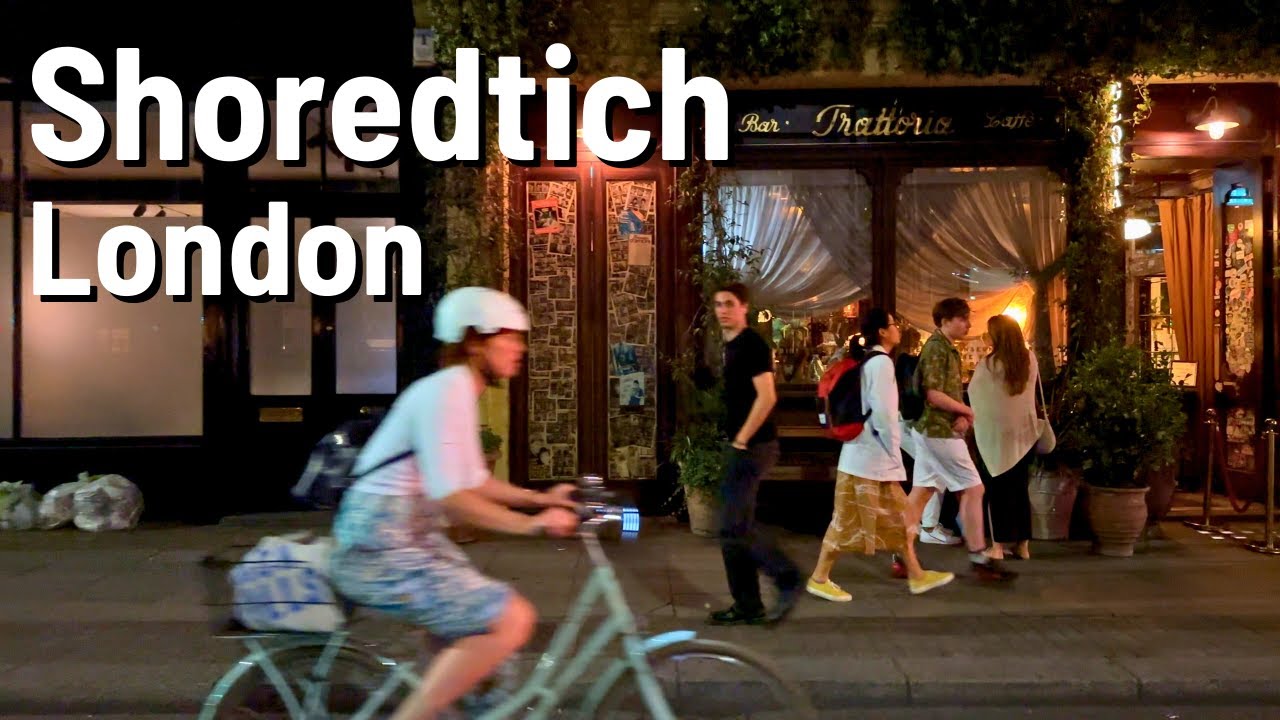 LONDON Shoreditch 🇬🇧 Summer Night Walking Tour 2023