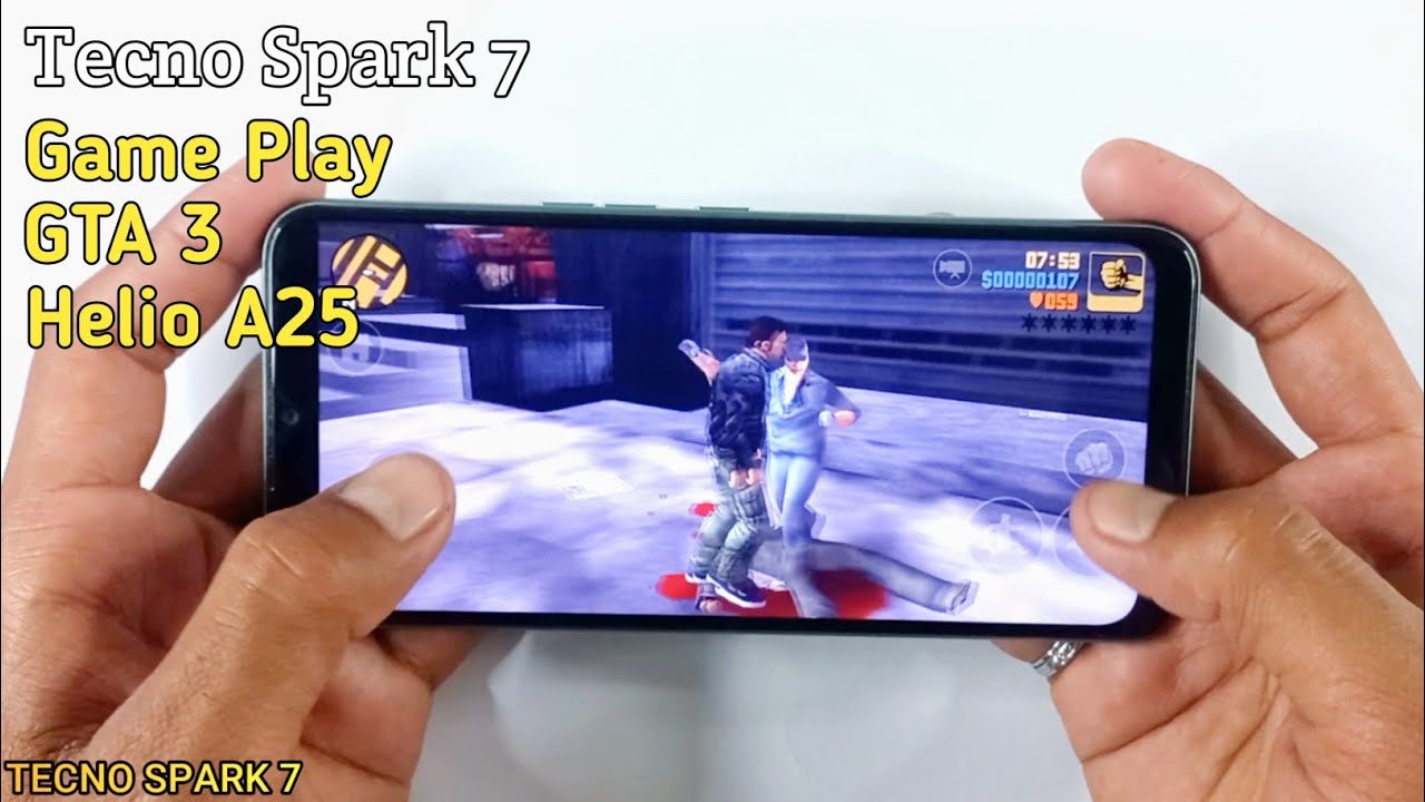Tecno Spark 7 Game Play | GTA 3 (Grand Theft Auto) Graphics Test, Helio A25