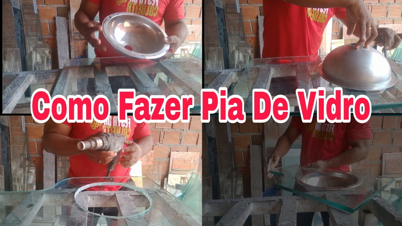 Pia De Vidro Com Cuba Embutida 