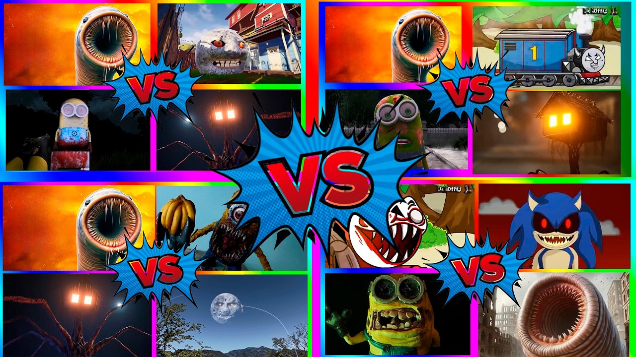 ULTIMATE MONSTER BATTLE! Giant Worm vs Sonic EXE Compilation 😱 VS Monster Tiles Hop