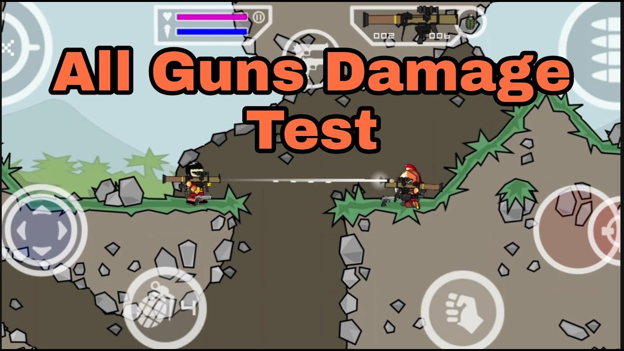 || Mini Militia All Guns Damage Testing || Best Gun In Mini Militia ||