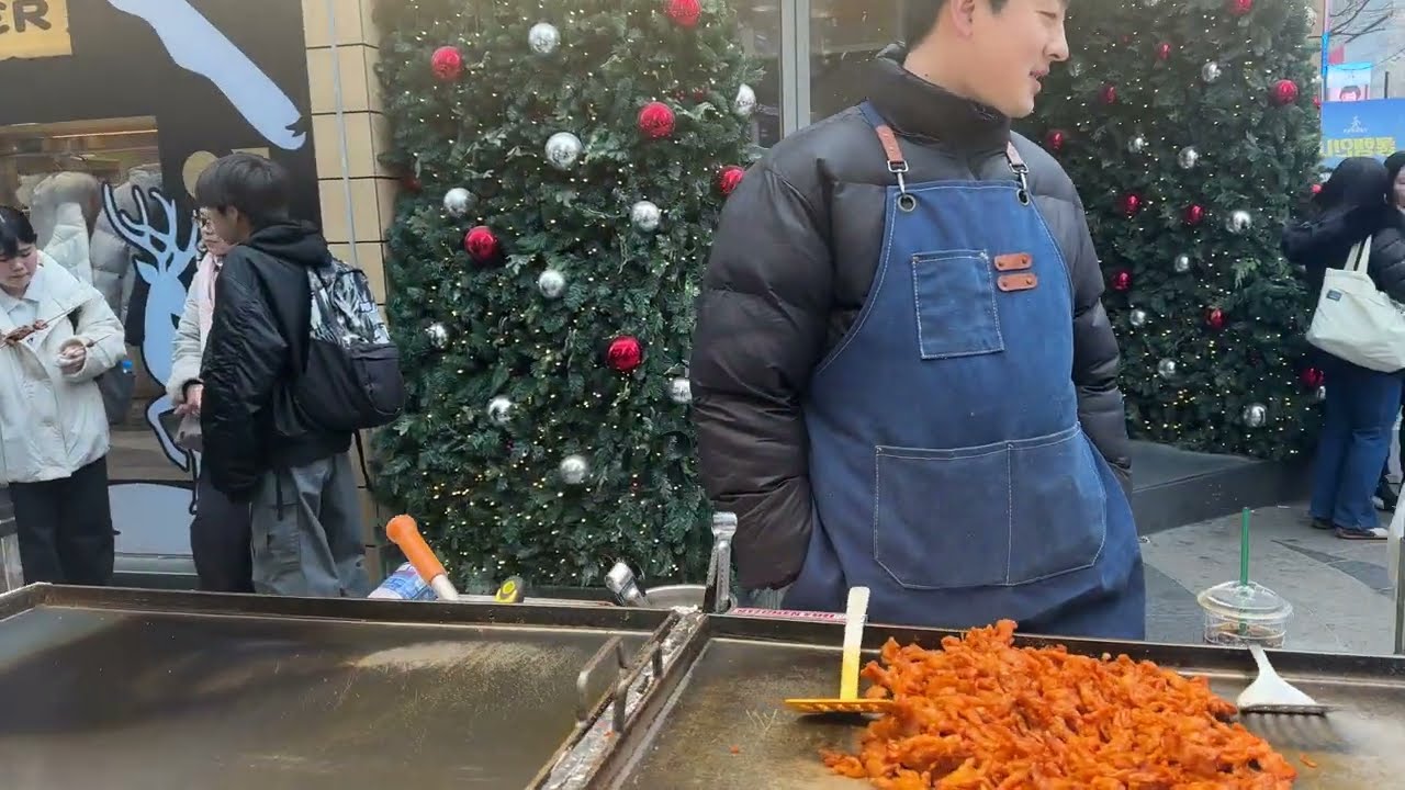 Street food in myeongdong seoul 