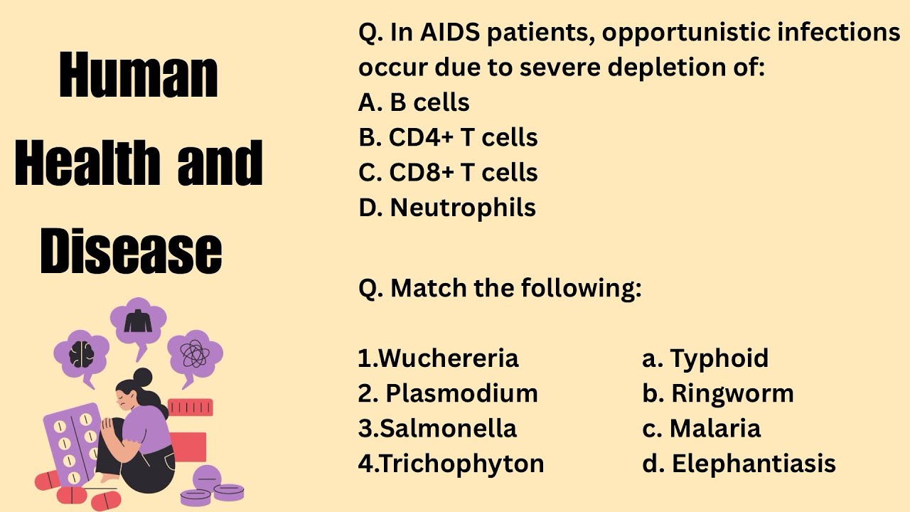 Human Health and Disease NEET MCQS | 40 Important Questions | Quick Revision