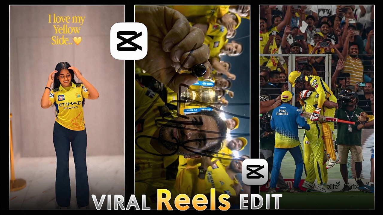I Love My Yellow Side Reels Editing | IPL reels editing tutorial | MS Dhoni reels editing