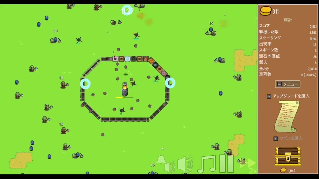 【All Aboard! The Train Defense Express】周回する列車を強化して、無限の敵の波から無限パワージェネレーターを守る
