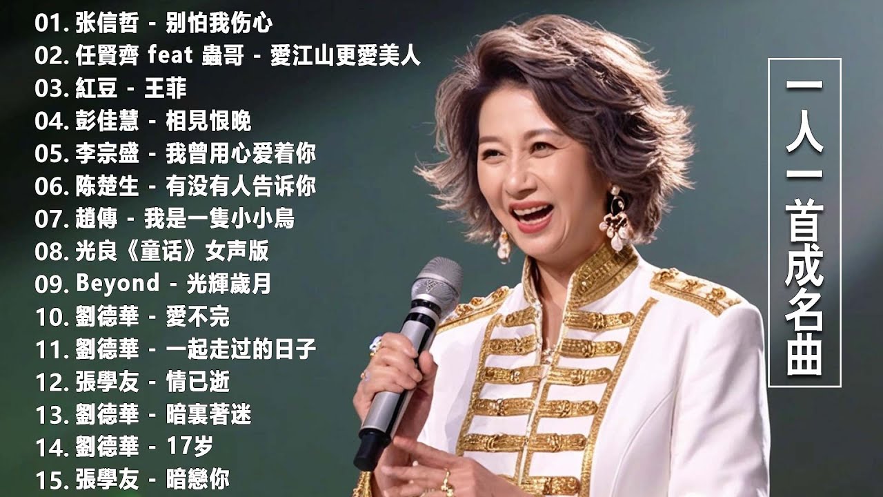 一人一首成名曲【張宇, 蘇芮, 巫啟賢, 王傑, 邰正宵, 林憶蓮, 張信哲, 趙傳, 潘越雲, 潘美辰, 陳昇, 葉蒨文, 優客李林, 周華健, 陳淑樺, 黃品源, 張洪量】