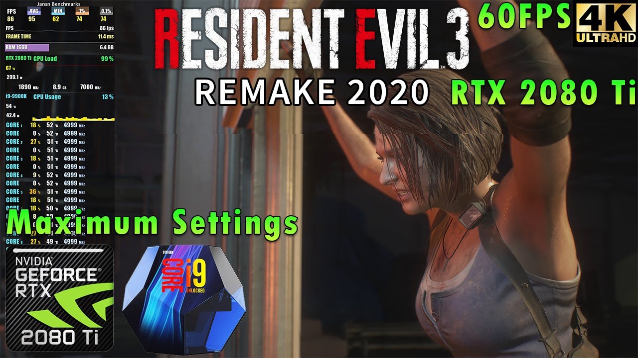 Resident Evil 3 Remake 4K 60 FPS | DX12 | Maximum Settings | RTX 2080 Ti | i9 9900K 5GHz