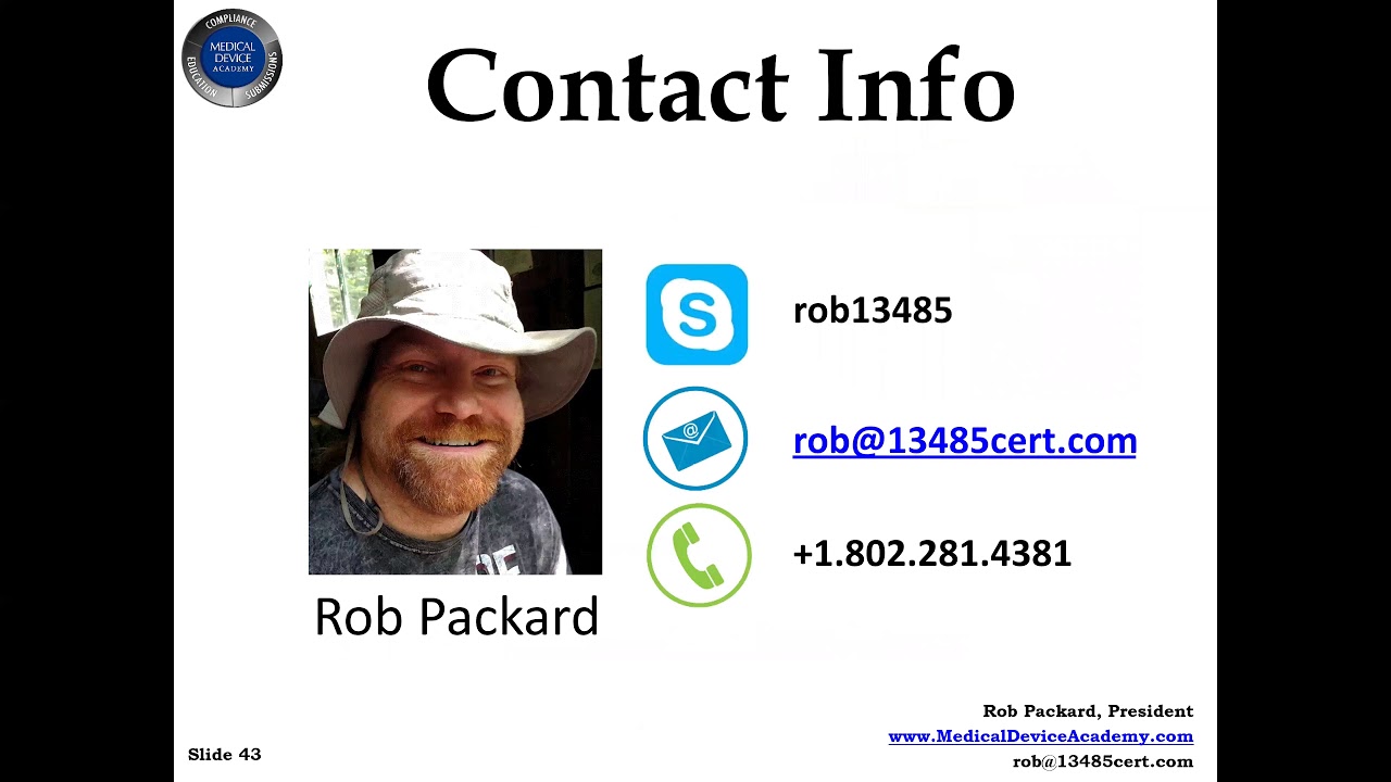 Contact Information for Medical Device academy