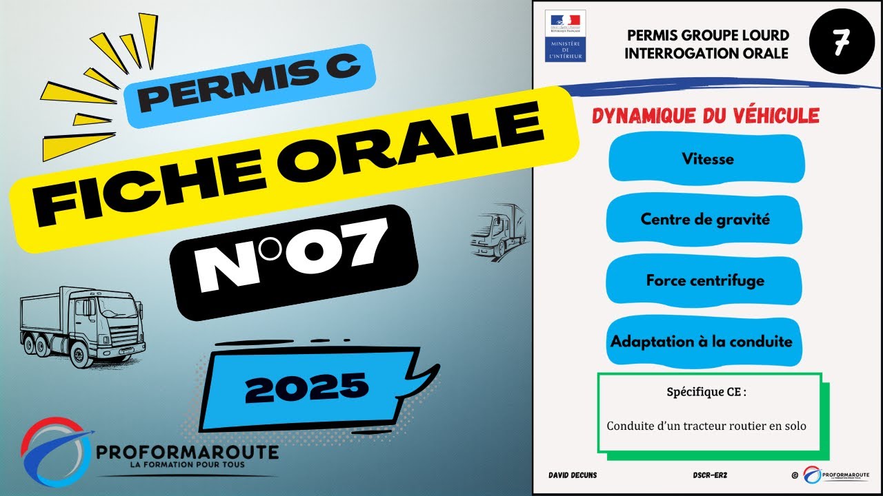 Fiche orale n°7 - Dynamique du véhicule - Permis C