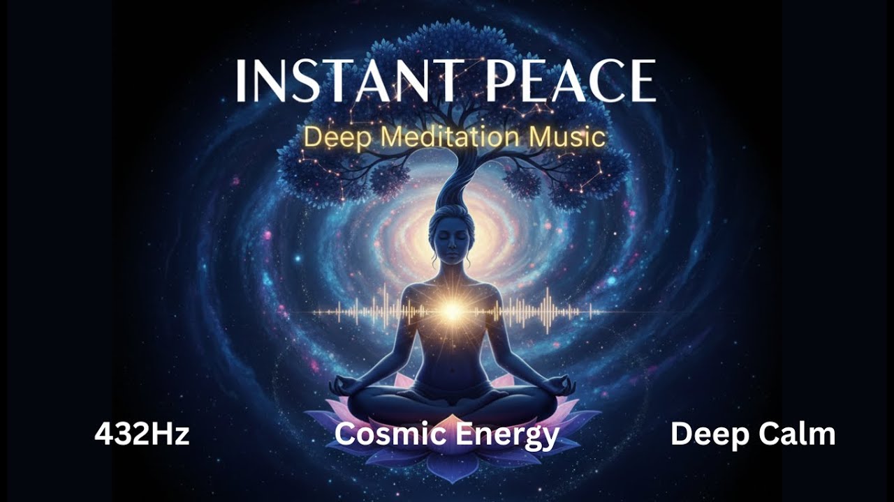 Deep Meditation Music 🌌 | Cosmic Universe Energy | Stress Relief | 432Hz (Dark Visuals)