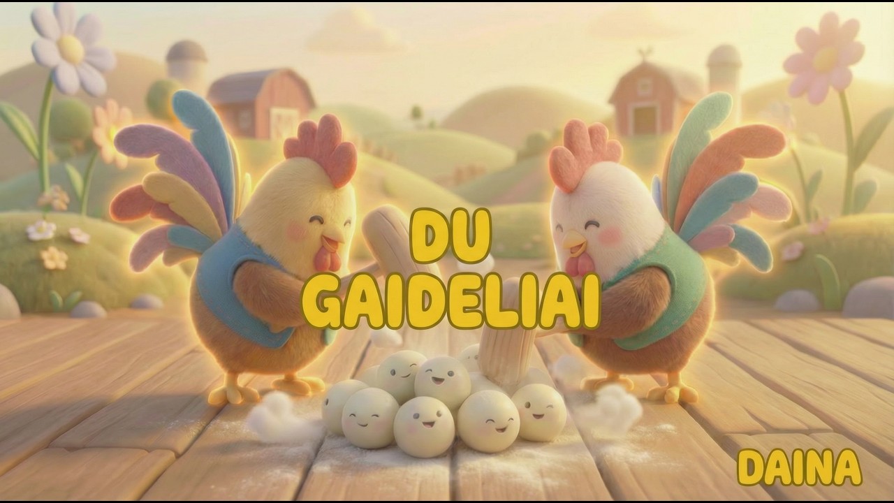 Du Gaideliai 🐓 | Linksma Vaikiška Dainelė