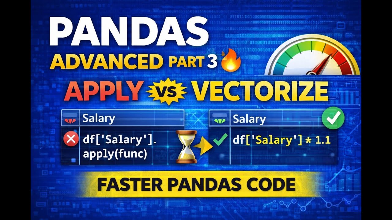 Pandas Advanced Part 3 | apply vs map vs Vectorization (Real Performance Thinking)