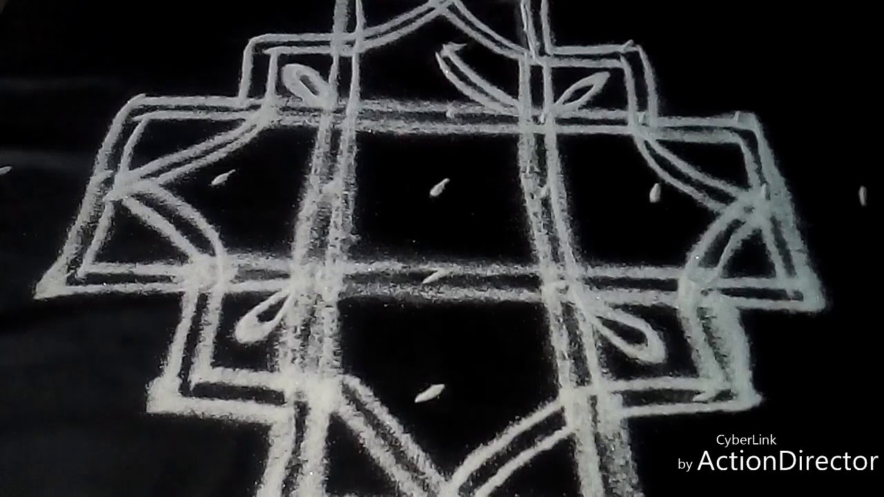 Simple  puli kolam 9 to 1 straight dots  please subscribe