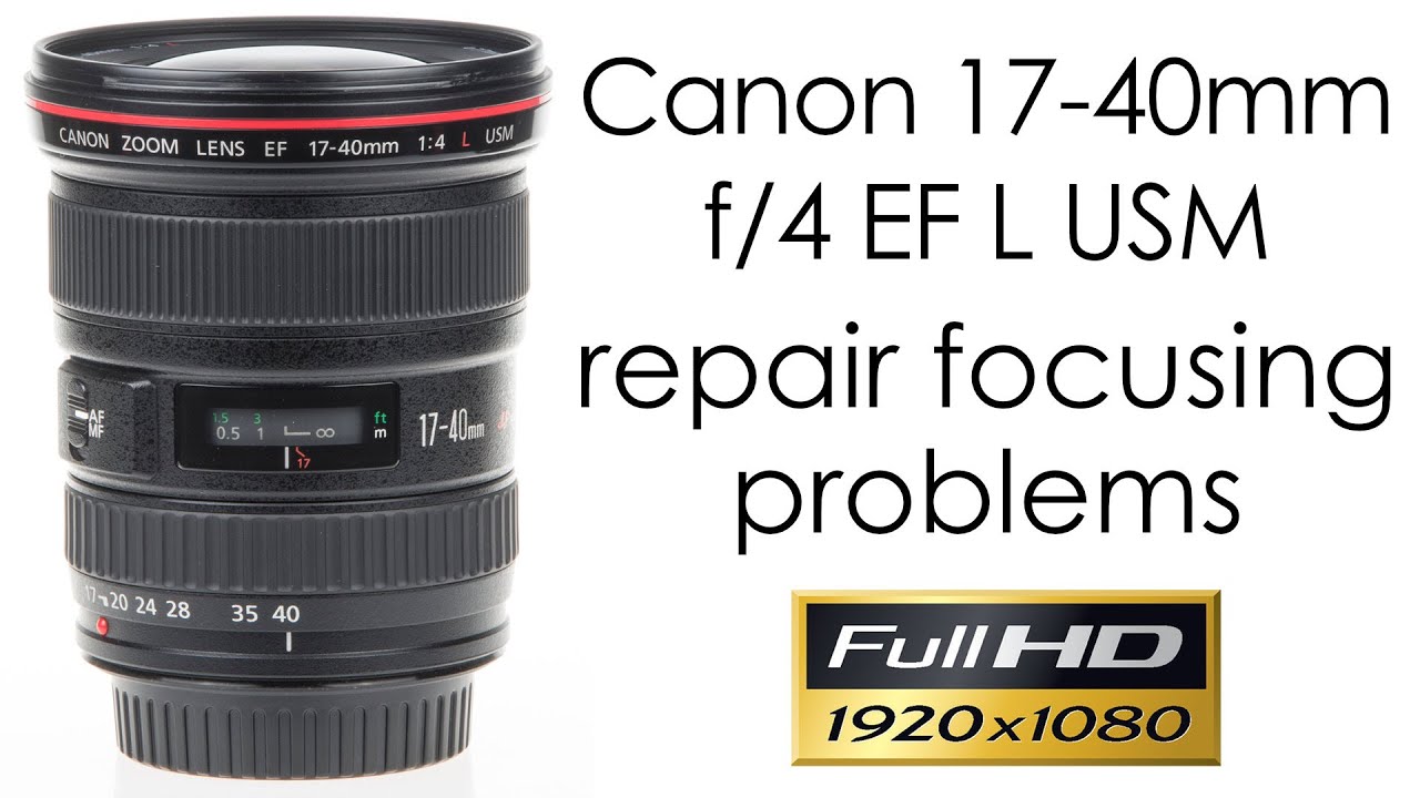 Canon EF 17-40mm f/4 L USM lens clean the USM motor focus sensor strip bar - repair focusing problem