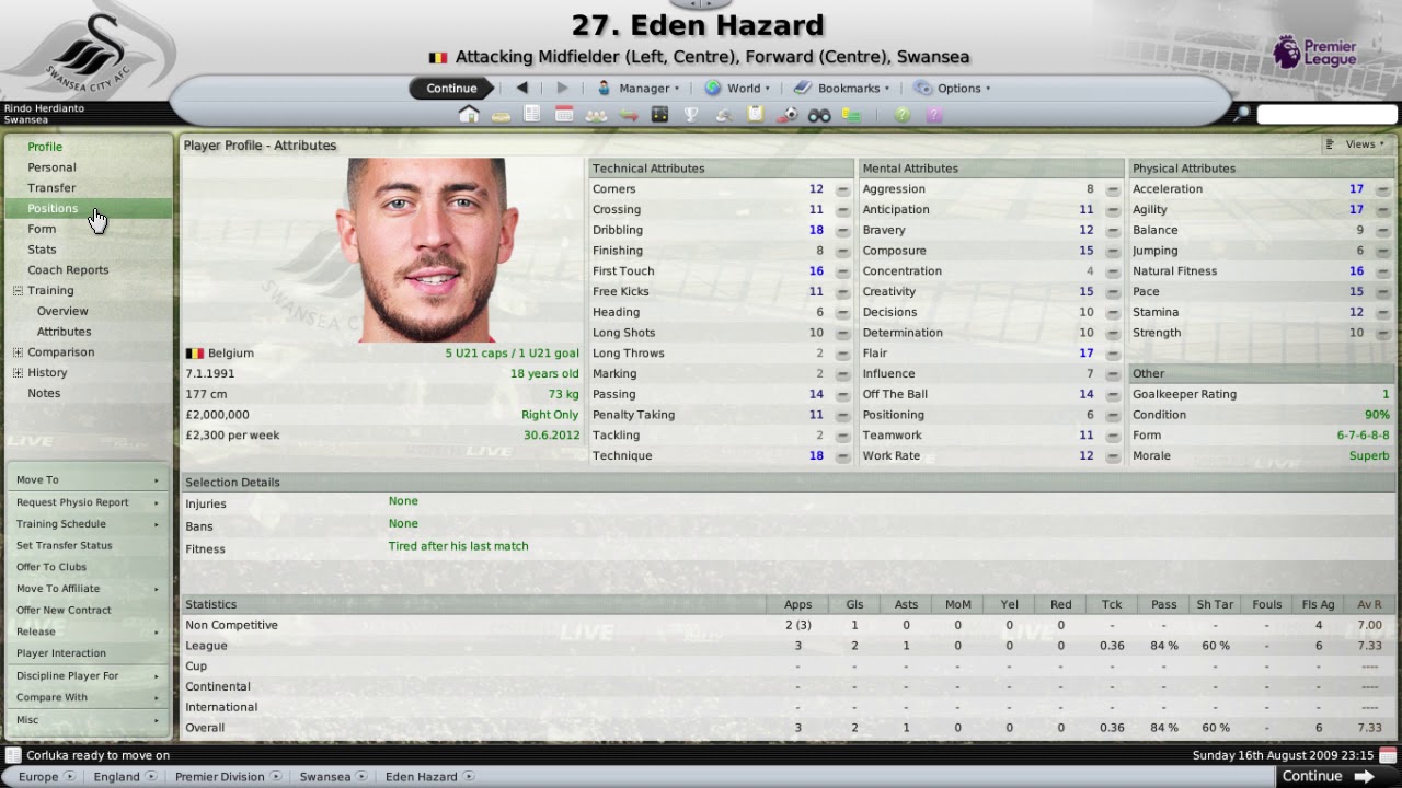 FM 2008 Superb Tactic - Counter Press and Possession use F9 and Inverted Winger/Fullback