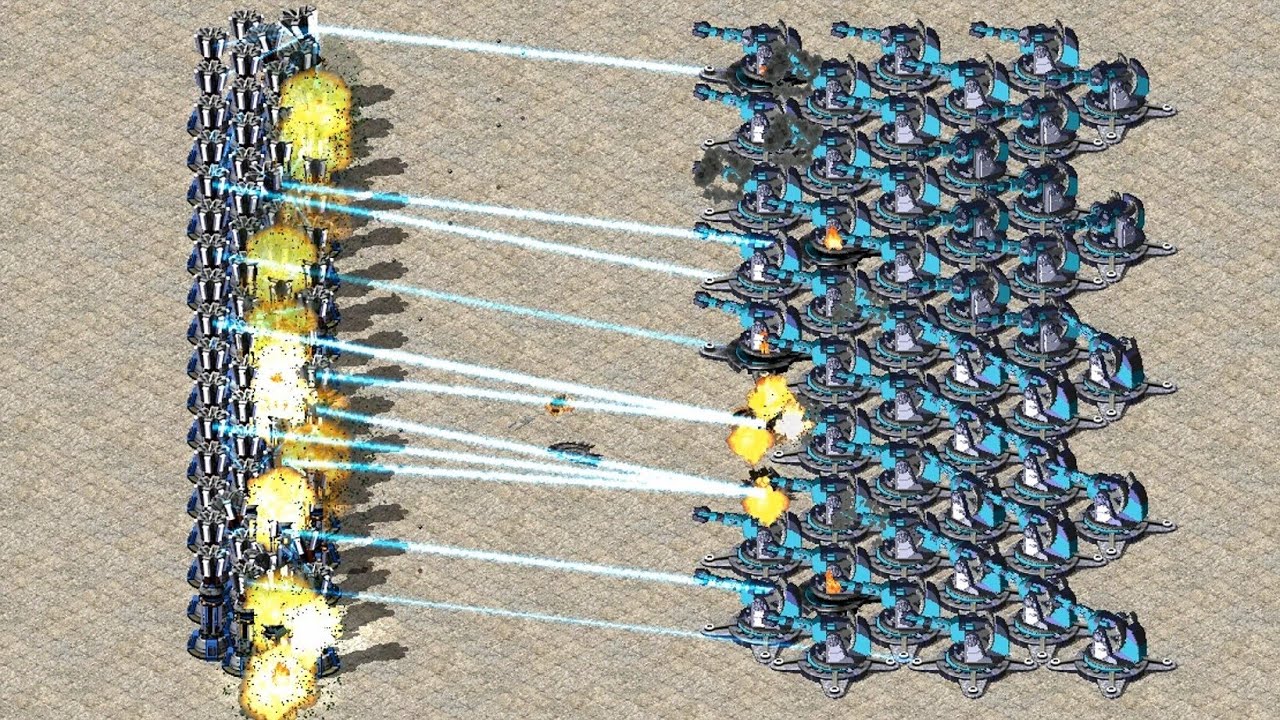 Prism Tower vs Grand Cannon - Same Cost - Red Alert 2