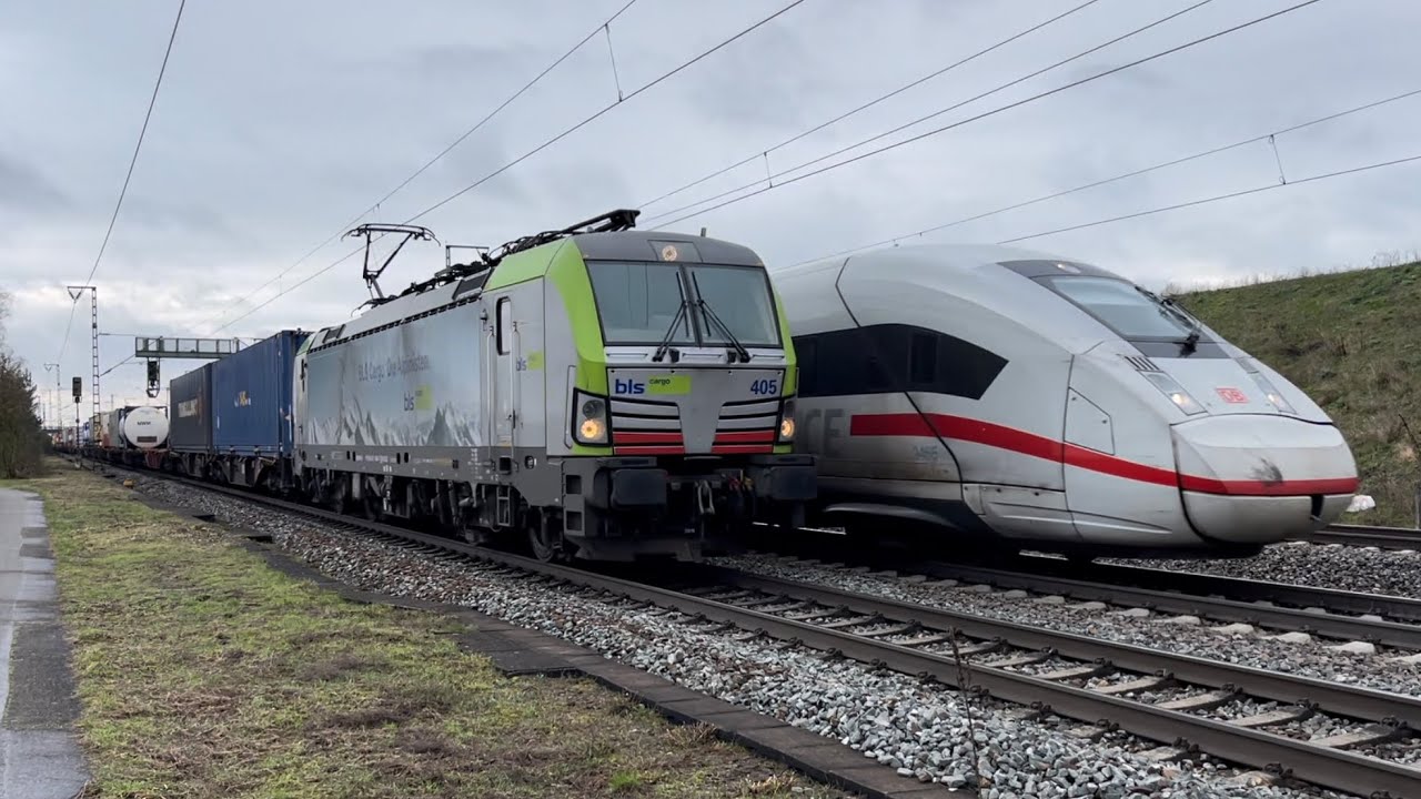 🇩🇪 Zugverkehr/Trains at Graben-Neudorf 13.03.24