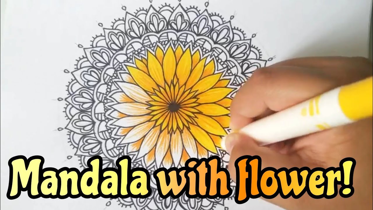 Como hacer una mandala con flor paso a paso | How to Draw Mandala with flower | Shantal Art