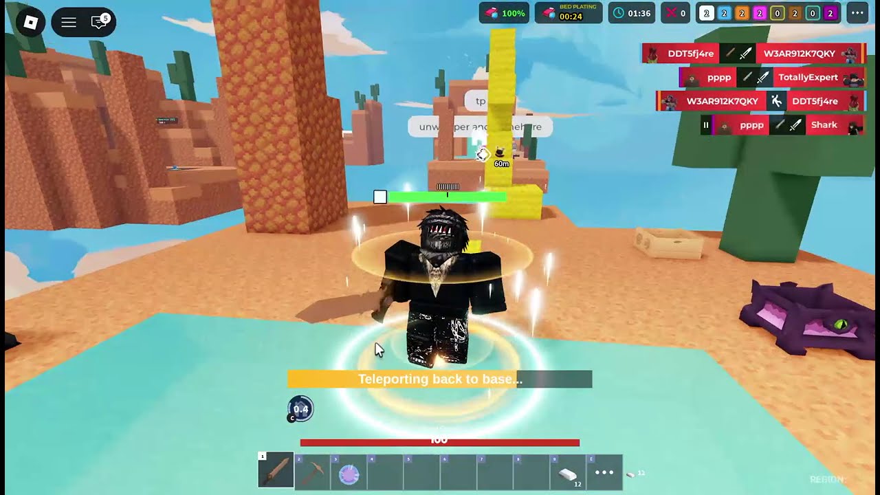 Carried by a level 200 pro (Roblox Bedwars)
