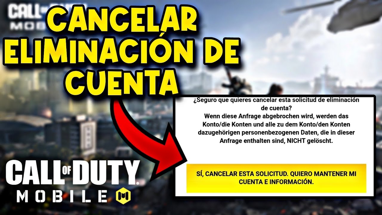 Cómo CANCELAR ELIMINACIÓN de CUENTA de COD MOBILE✅️