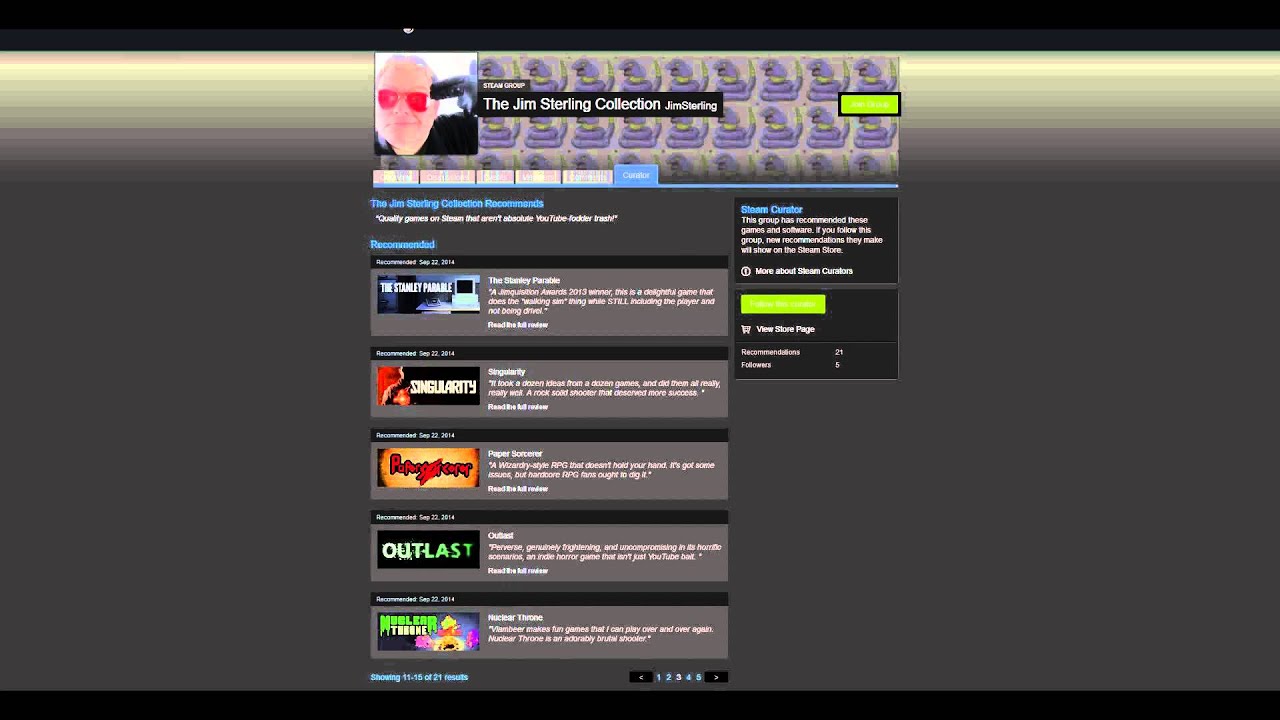 Steam Curation Is Better With The Jim Sterling Collection