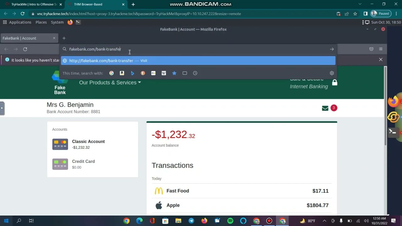 How to hack fake bank account on Try Hack Me....#hack #tryhackme