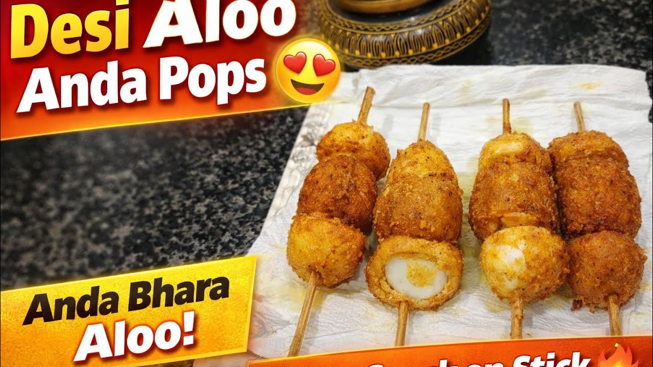 Desi Aloo Anda Pops | Crispy Egg Stuffed Potato Snack on Stick #foryou #subscribe #pakistanifood 