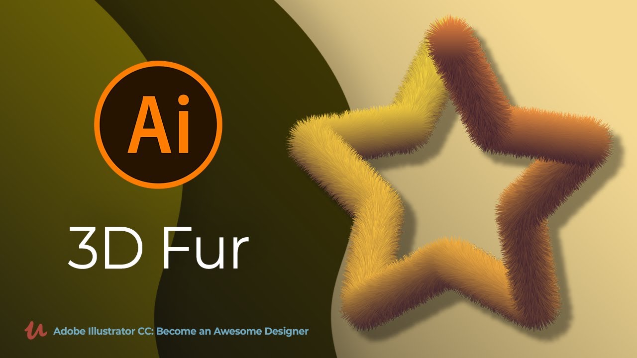 How to Design in Illustrator | How to Create Realistic 3D Fur Effect | Roughen Effect | Woolen Star