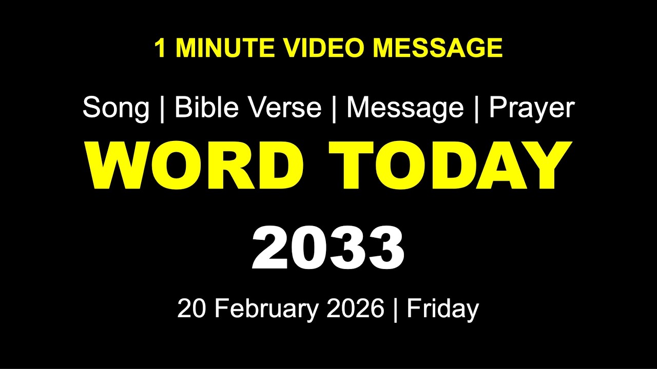 Word Today-2033 | Bro RSV | One-Minute Video Message (Malayalam) | 20 February 2026