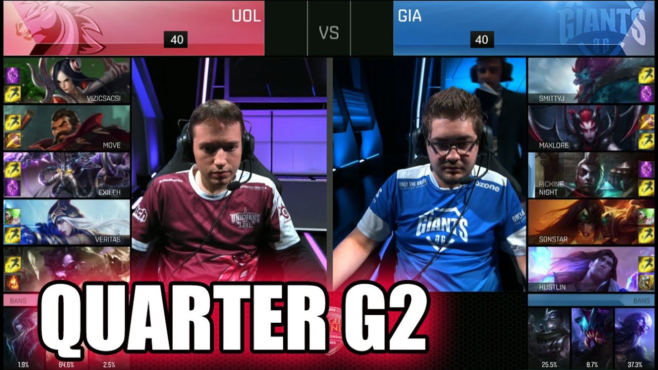 GIANTS vs Unicorns of Love | Game 2 Quarter Finals S6 EU LCS Summer 2016 PlayOffs | GIA vs UOL G2 QF