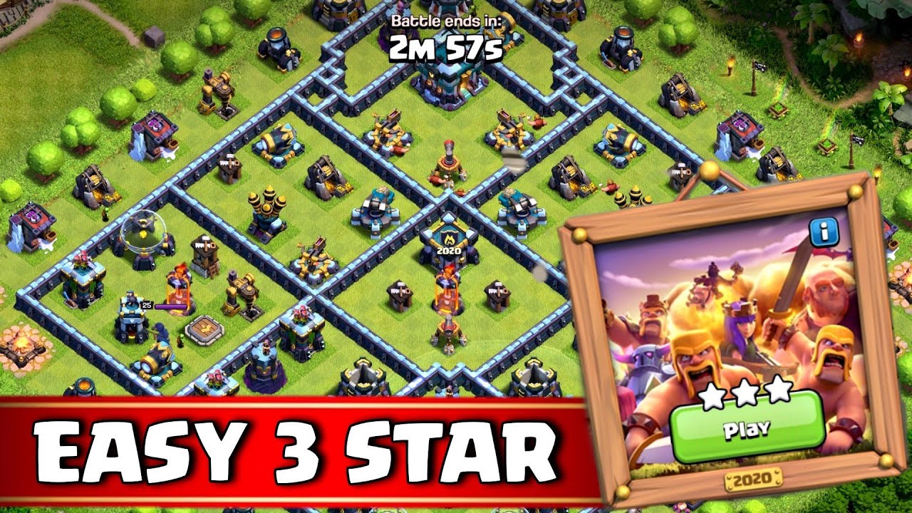 How To Complete 10 Years of Clash Challengel easy  3 star 2020 Map | Coc 10 Years of Clash