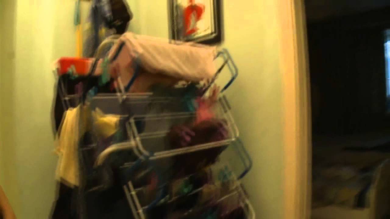 FUNNY VIDEO: Woman trapped in clothes horse