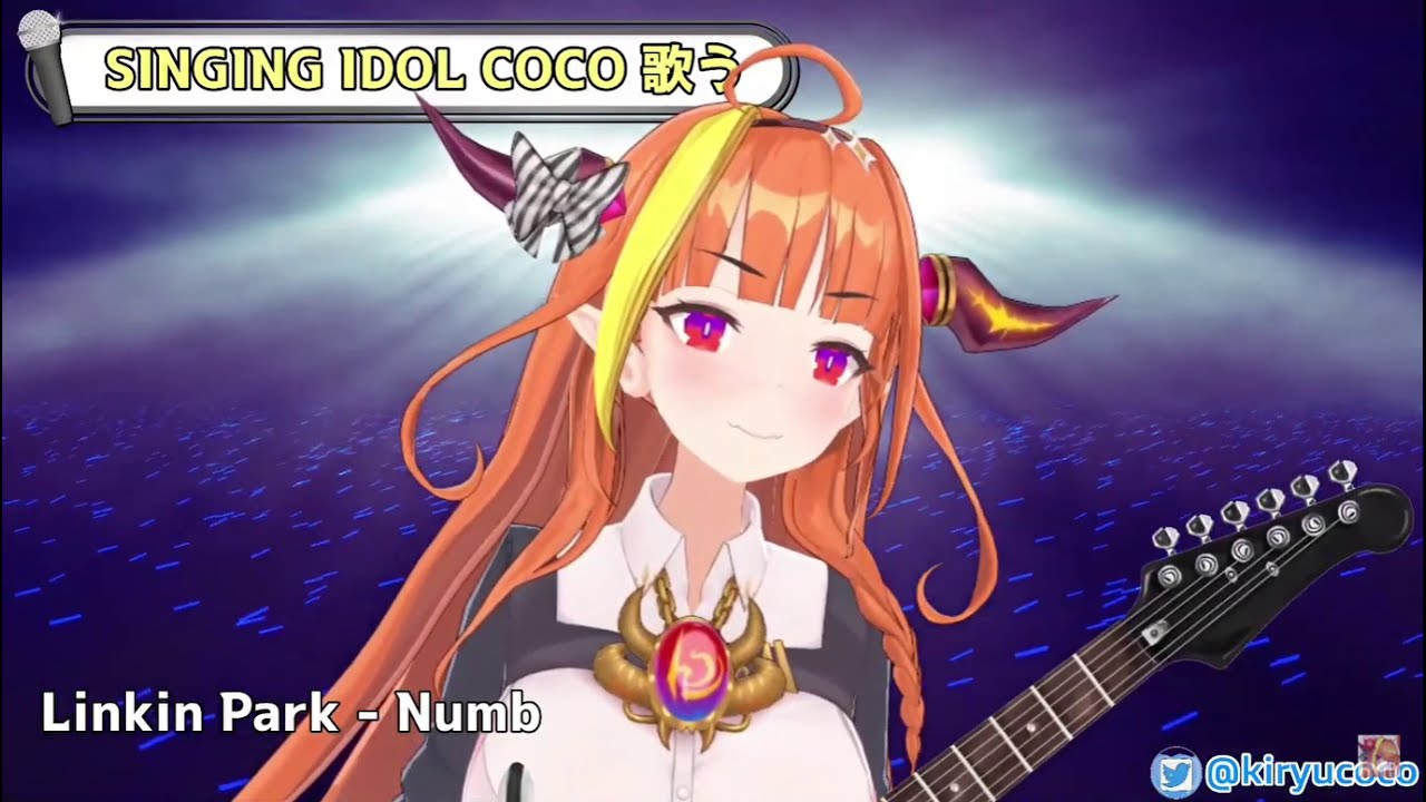 Kiryu Coco singing Numb, by Linkin Park