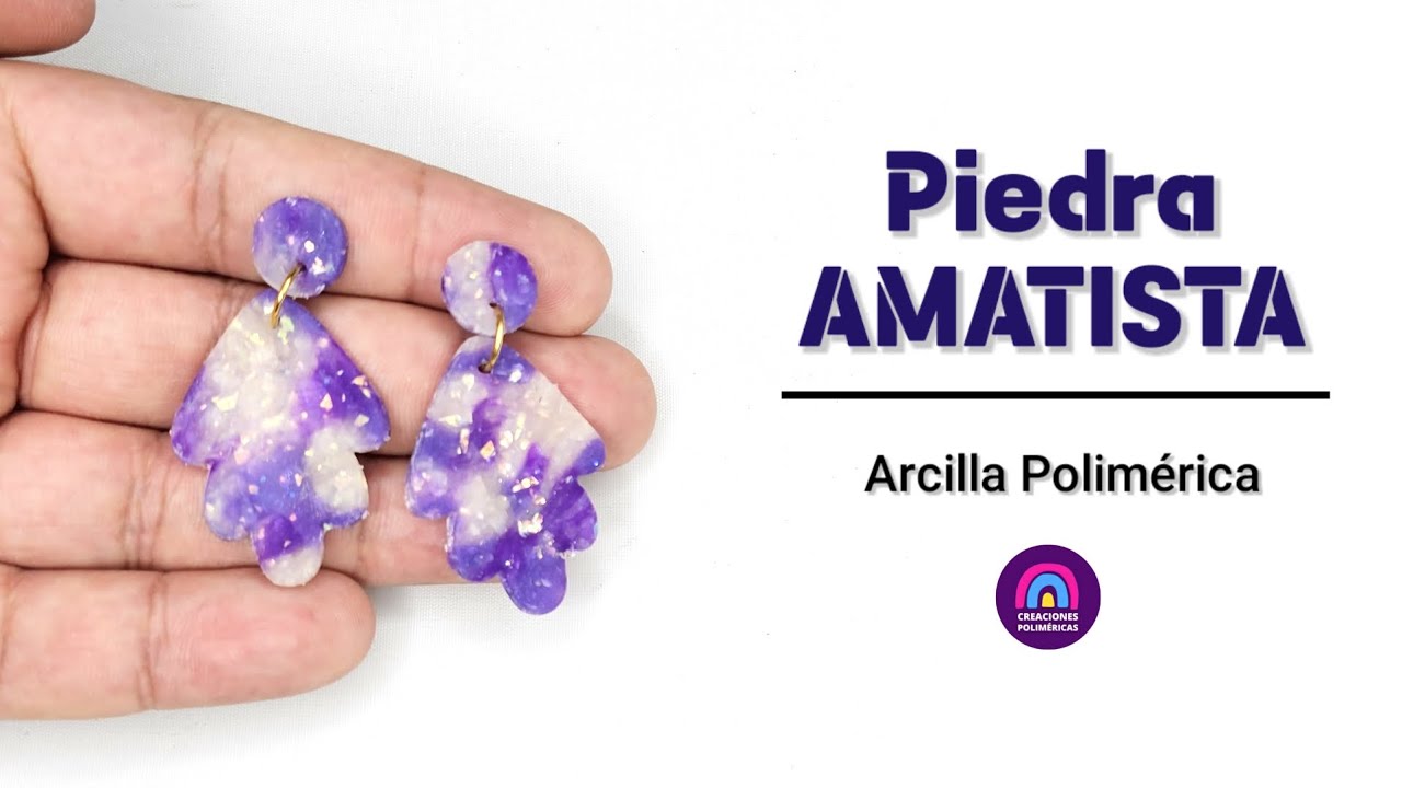 Tutorial | Cómo hacer PIEDRA AMATISTA con Arcilla Polimérica | Creaciones Poliméricas