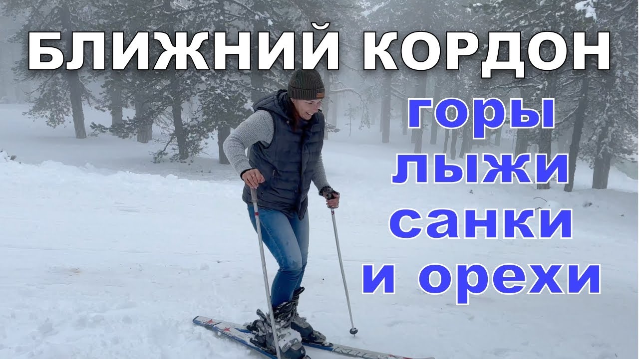 Горные лыжи  Кипр.  Гора Тродос.  На санках с горки.