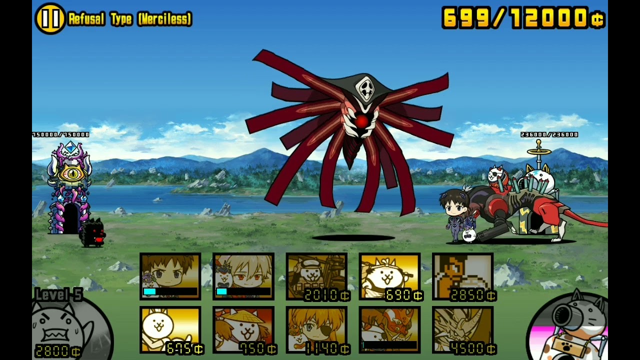 Battle Cats The 10th Angel Strikes!.: Refusal Type (both stages) 100% timed scores. 3 STARS