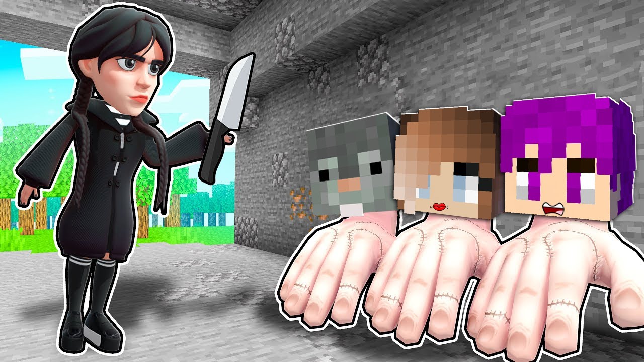 تحدي الغميضة في اكبر قرية في ماين كرافت مع وينزداي المرعبة !! 😨🔥