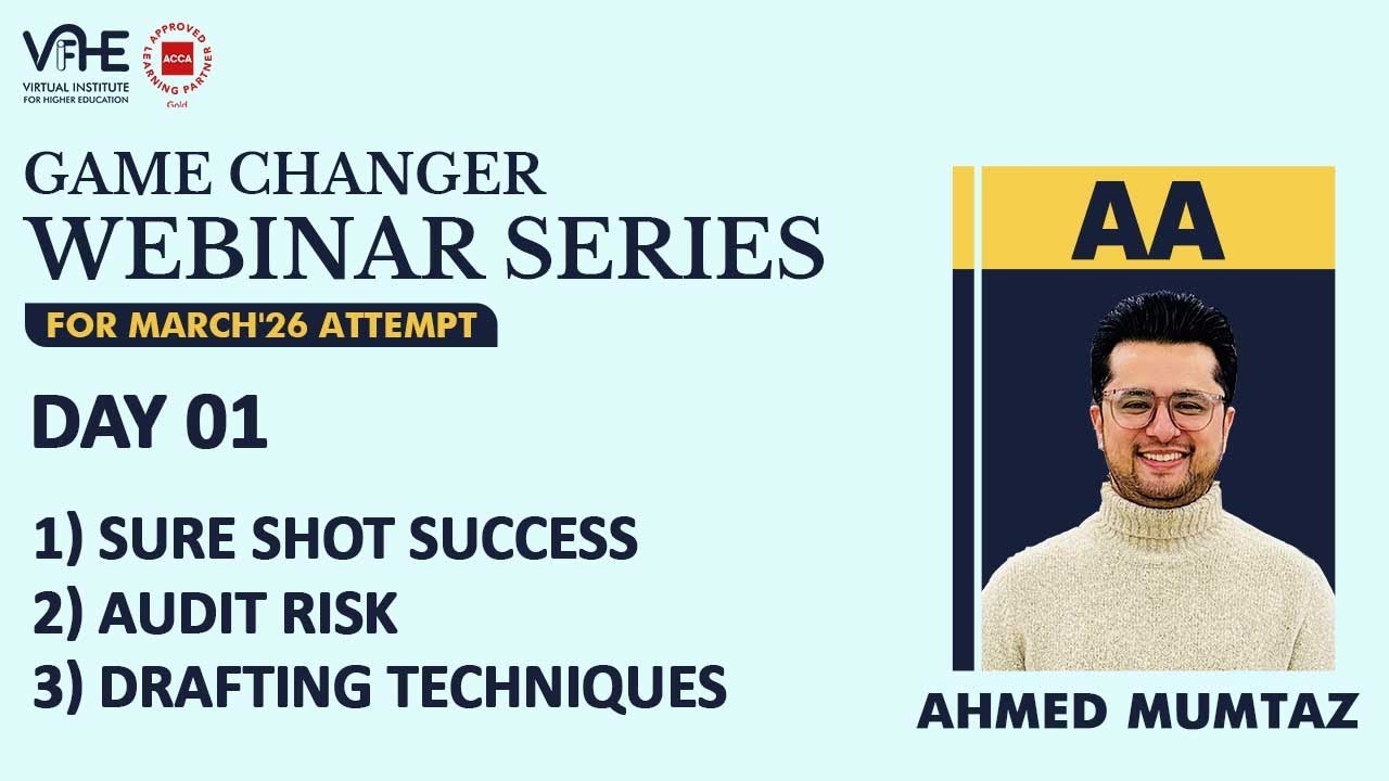 ACCA AA | Day 1 | Sure Shot Success, Audit Risk and Drafting Techniques | March'26 Webinar Series