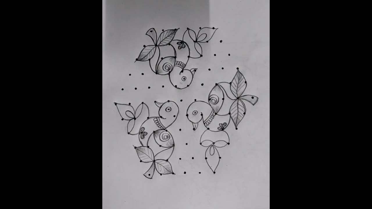 Thai masam rangoli 🌺 simple and easy dots rangoli 🌺 vilakku kolam 🌺 best rangoli🌺🦚 peacock rangoli 