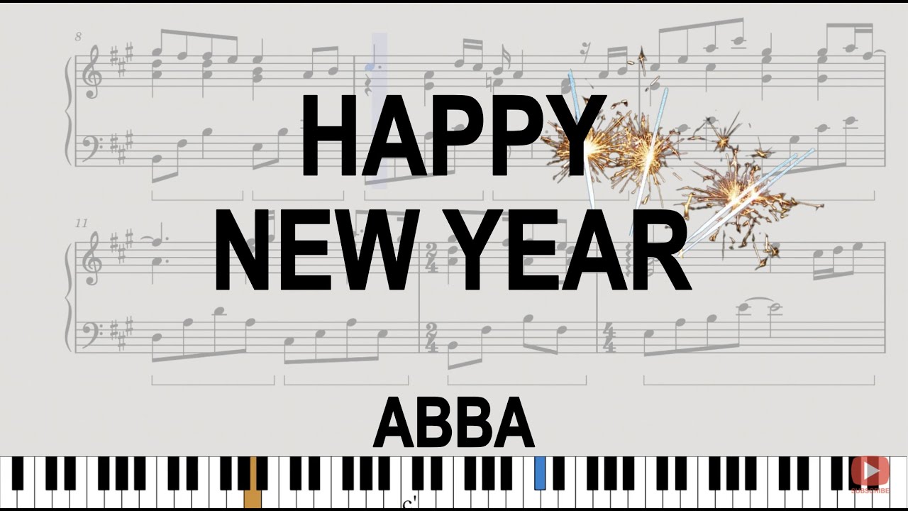 Happy New Year piano tutorial - ABBA - FREE SHEET MUSIC