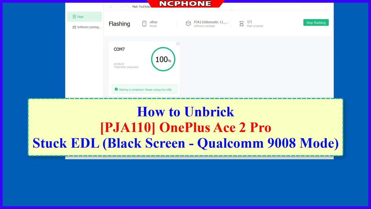 How to Unbrick OnePlus Ace 2 Pro Stuck EDL (Black screen - Qualcomm 9008 Mode)